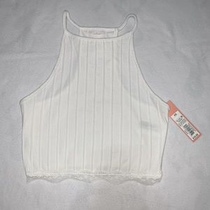 White halter crop top 🤍